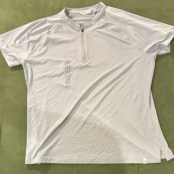 Lady Hagen Tops - Lady Hagen Light Gray Short-Sleeve Quarter-Zip Golf Tee